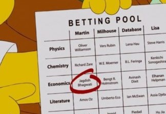 O nome de Bengt Holstrom na folha de apostas de Milhouse em Os Simpsons