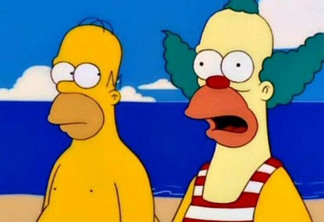 Homer e Krusty em Os Simpsons