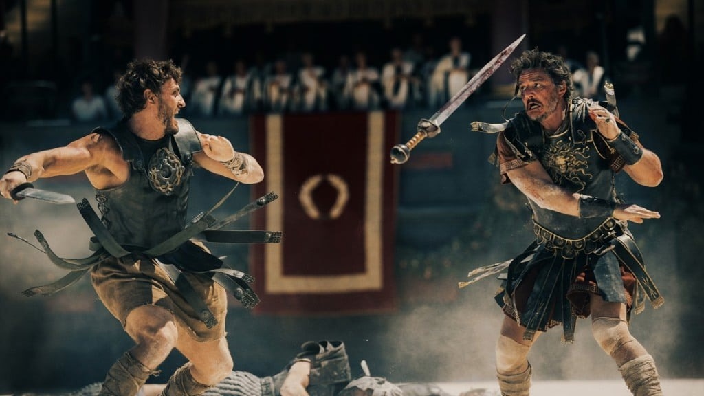 Paul Mescal e Pedro Pascal em Gladiador 2