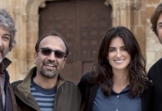 Ricardo Darín, Asghar Farhadi, Penélope Cruz e Javier Bardem no set de Todos lo Saben