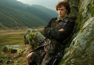 Sam Heughan como Jamie Fraser em Outlander