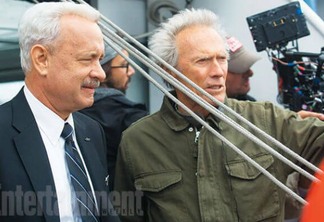 Tom Hanks e Clint Eastwood no set de Sully