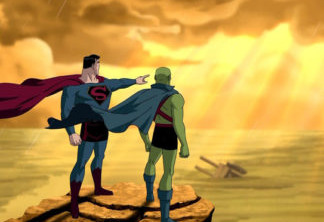 Superman e Caçador de Marte em versão animada da Liga da Justiça
