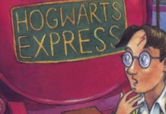 Detalhe da capa original de Harry Potter e a Pedra Filosofal