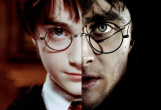 Harry Potter no começo e no final de sua jornada