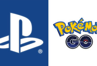 Logos do PlayStation (da Sony) e de Pokémon Go