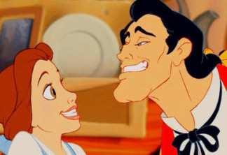 Bela e Gaston na animação A Bela e a Fera