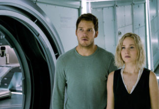 Chris Pratt e Jennifer Lawrence em Passageiros