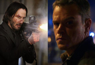 Keanu Reeves como John Wick e Matt Damon como Jason Bourne