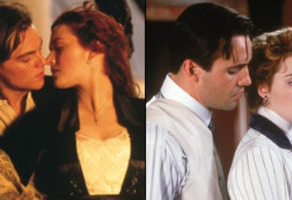 Kate Winslet com DiCaprio (esquerda) e Zane em Titanic