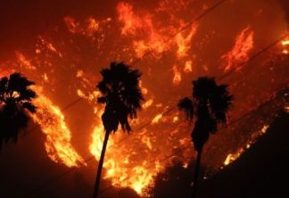 Imagem de incêndio na Califórnia nessa terça, dia 05