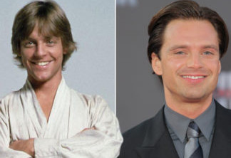 O jovem Luke Skywalker (esquerda) e o ator Sebastain Stan