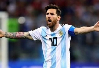 Lionel Messi com a camisa da Argentina