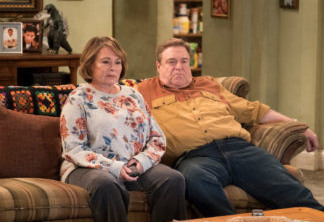 ROSEANNE - "Roseanne Gets the Chair" - Roseanne's clash with Darlene over how she's raising her kids - especially Harris - reaches a breaking point; while Dan tries to help Roseanne with her bad knee by getting her an elevator chair, which she refuses to use because she doesn't want to admit getting old, on the second episode of the revival of "Roseanne," TUESDAY, APRIL 3 (8:00-8:30 p.m. EDT), on The ABC Television Network. (ABC/Adam Rose)
ROSEANNE BARR, JOHN GOODMAN