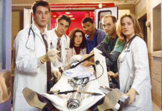 ER -- SEASON 1 -- Pictured: (l-r) Noah Wyle as Doctor John Carter; George Clooney as Doctor Doug Ross; Julianna Margulies as Nurse Carol Hathaway; Eriq La Salle as Doctor Peter Benton; Anthony Edwards as Doctor Mark Greene; Sherry Stringfield as Doctor Susan Lewis -- Photo by: NBCU Photo Bank