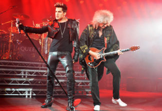 Editorial use only
Mandatory Credit: Photo by Kevin Nixon/Future/REX/Shutterstock (1845457a)
Adam Lambert Brian May
Queen Live At The Hammersmith Apollo