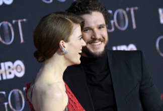 Mandatory Credit: Photo by Evan Agostini/Invision/AP/REX/Shutterstock (10186832av)
Rose Leslie, Kit Harington. Rose Leslie, left, and Kit Harington attend HBO's "Game of Thrones" final season premiere at Radio City Music Hall, in New York
NY Premiere of "Game of Thrones" Final Season, New York, USA - 03 Apr 2019
