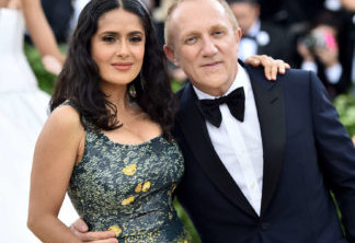 NEW YORK, NY - MAY 07:  Actor Salma Hayek and Francois-Henri Pinault attend the Heavenly Bodies: Fashion & The Catholic Imagination Costume Institute Gala at The Metropolitan Museum of Art on May 7, 2018 in New York City.  (Photo by Theo Wargo/Getty Images for Huffington Post)