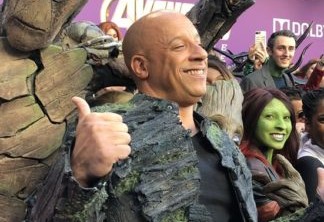 Vin Diesel vai com jaqueta de Groot para a estreia de Vingadores: Ultimato
