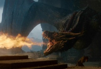 Drogon destruindo o Trono de Ferro