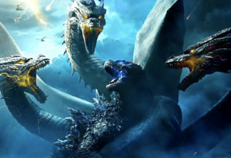 Imagem animada de Godzilla 2: Rei dos Monstros mostra os poderes de Ghidorah