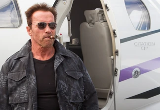 Arnold Schwarzenegger na franquia Os Mercenários.