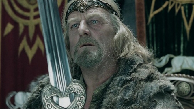 Bernard Hill como Théoden em O Senhor dos Anéis: As Duas Torres