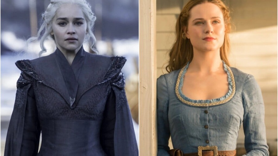 Emilia Clarke em Game of Thrones e Evan Rachel Wood em Westworld.