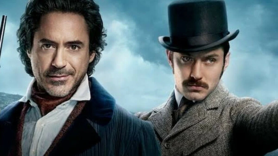 Robert Downey Jr. como Sherlock Holmes e Jude Law como Dr. Watson