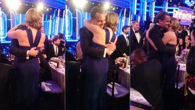 Astros de Titanic, Kate Winslet e Leonardo DiCaprio se encontram no Globo de Ouro