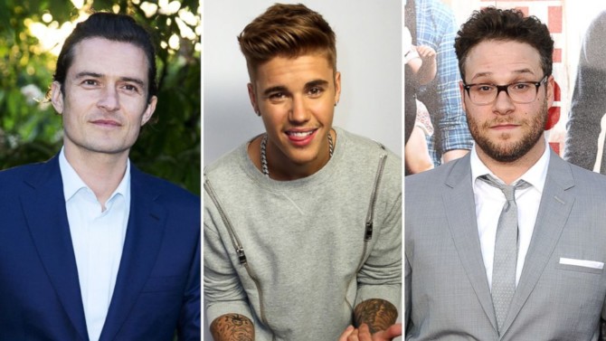 Orlando Bloom, Justin Bieber e Seth Rogen
