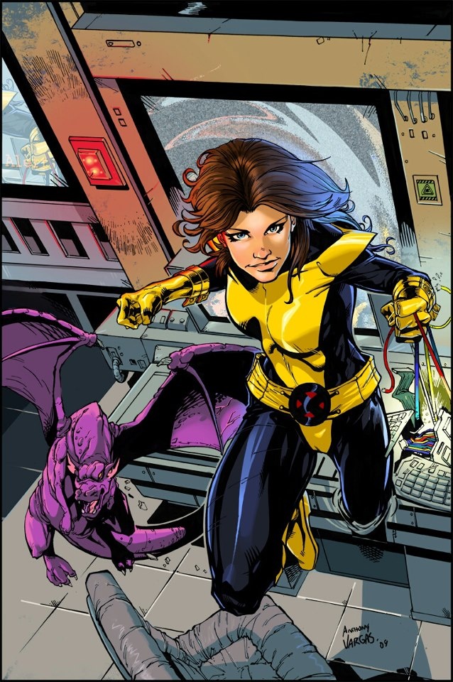 Kitty Pryde and Lockheed by Anthony Vargas