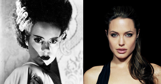 A Noiva de Frankenstein original e a estrela Angelina Jolie