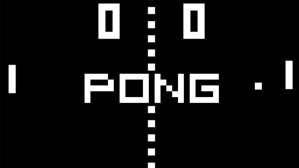 Tela do clássico game Pong.