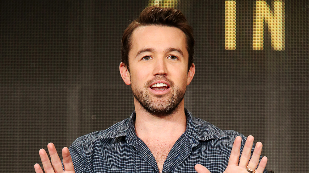 PASADENA, CA - JANUARY 18:  Creator/writer/actor Rob McElhenney speaks onstage during the 'It's Always Sunny in Philadelphia' panel discussion at the FX Networks portion of the Television Critics Association press tour at Langham Hotel on January 18, 2015 in Pasadena, California.  (Photo by Frederick M. Brown/Getty Images)