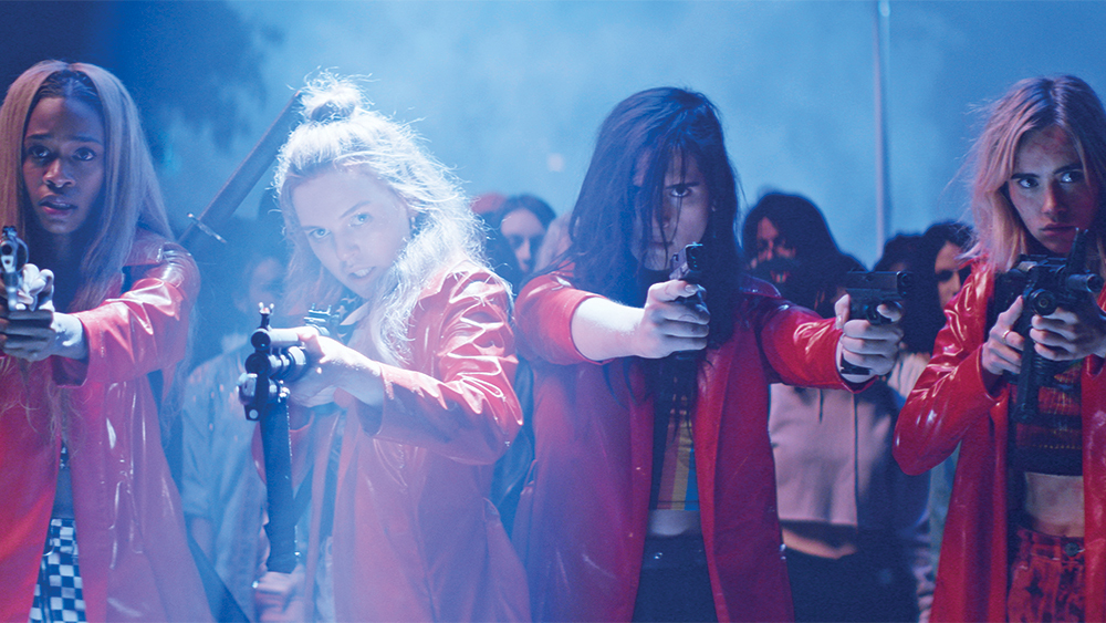 Abra, Odessa Young, Hari Nef and Suki Waterhouse appear in Assassination Nation by Sam Levinson, an official selection of the Midnight program at the 2018 Sundance Film festival. Courtesy of Sundance Institute.