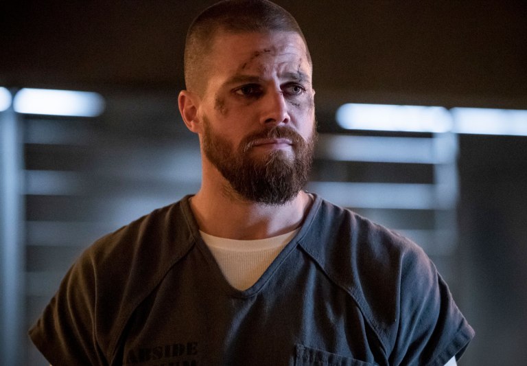 Arrow -- "The Demon" -- Image Number: AR705a_0165b -- Pictured: Stephen Amell as Oliver Queen/Green Arrow -- Photo: Jack Rowand/The CW -- ÃÂ© 2018 The CW Network, LLC. All Rights Reserved.