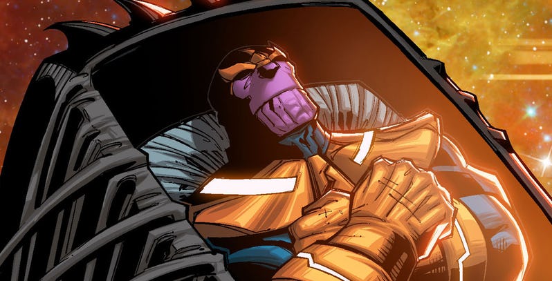 Guardiões da Galáxia | Capa de HQ mostra Thanos em caixão intergalático
