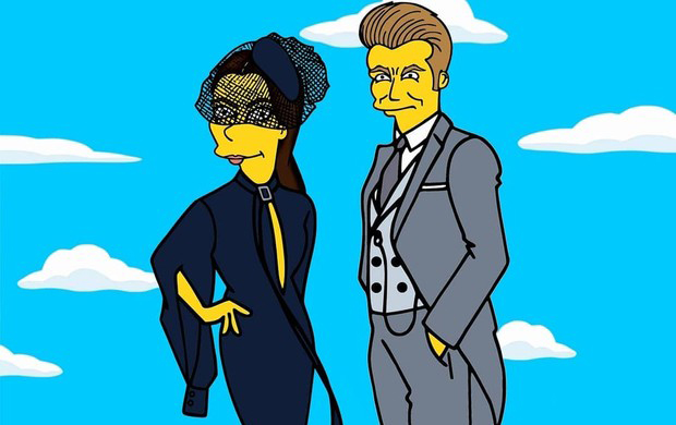 Os Simpsons | Artista imagina Victoria e David Beckham como personagens do seriado