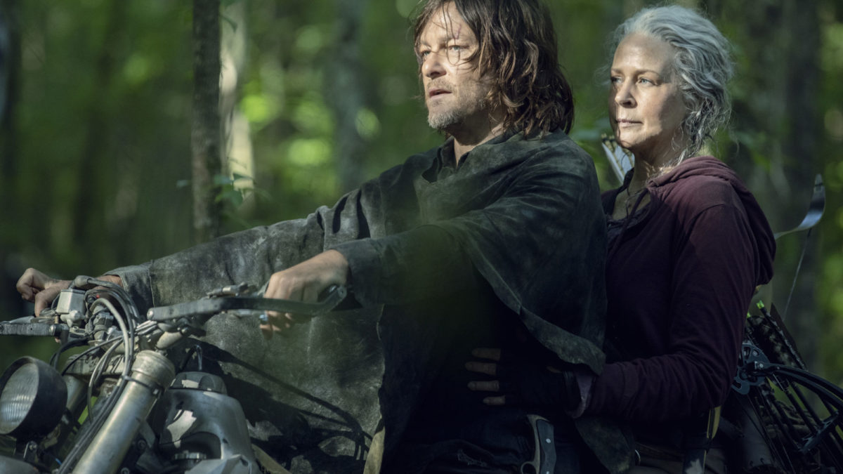 Norman Reedus as Daryl Dixon, Melissa McBride as Carol Peletier - The Walking Dead _ Season 10 - Photo Credit: Jackson Lee Davis/AMC