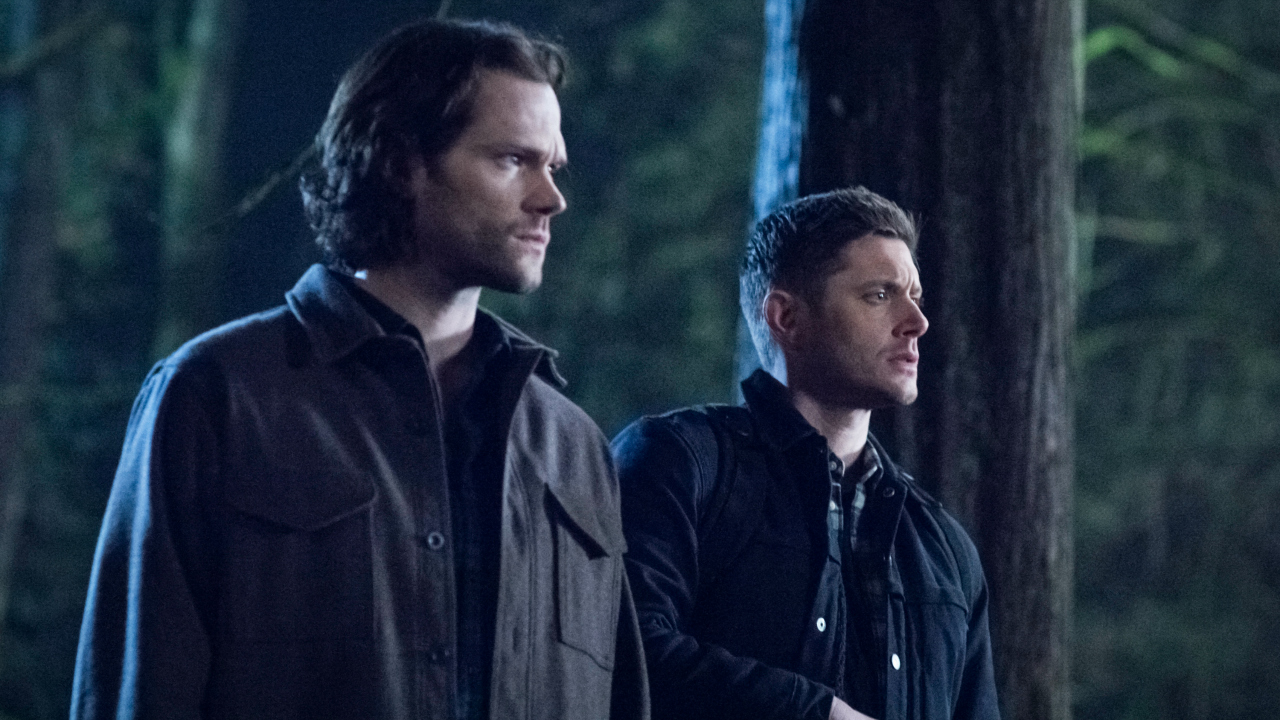Supernatural -- "Don't Go in the Woods" -- Image Number: SN1416B_0237b.jpg -- Pictured (L-R): Jared Padalecki as Sam and Jensen Ackles as Dean -- Photo: Dean Buscher/The CW -- ÃÂ© 2019 The CW Network, LLC. All Rights Reserved.