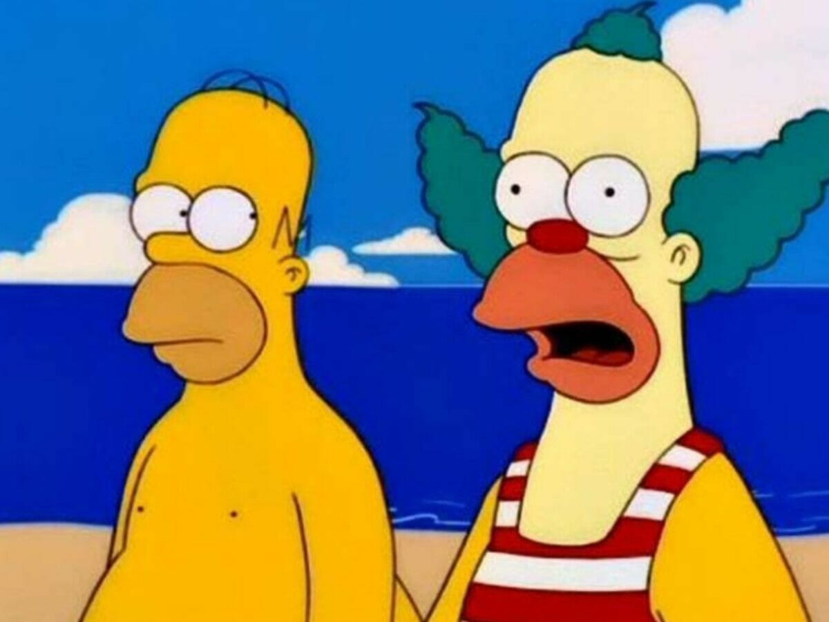 Homer e Krusty em Os Simpsons