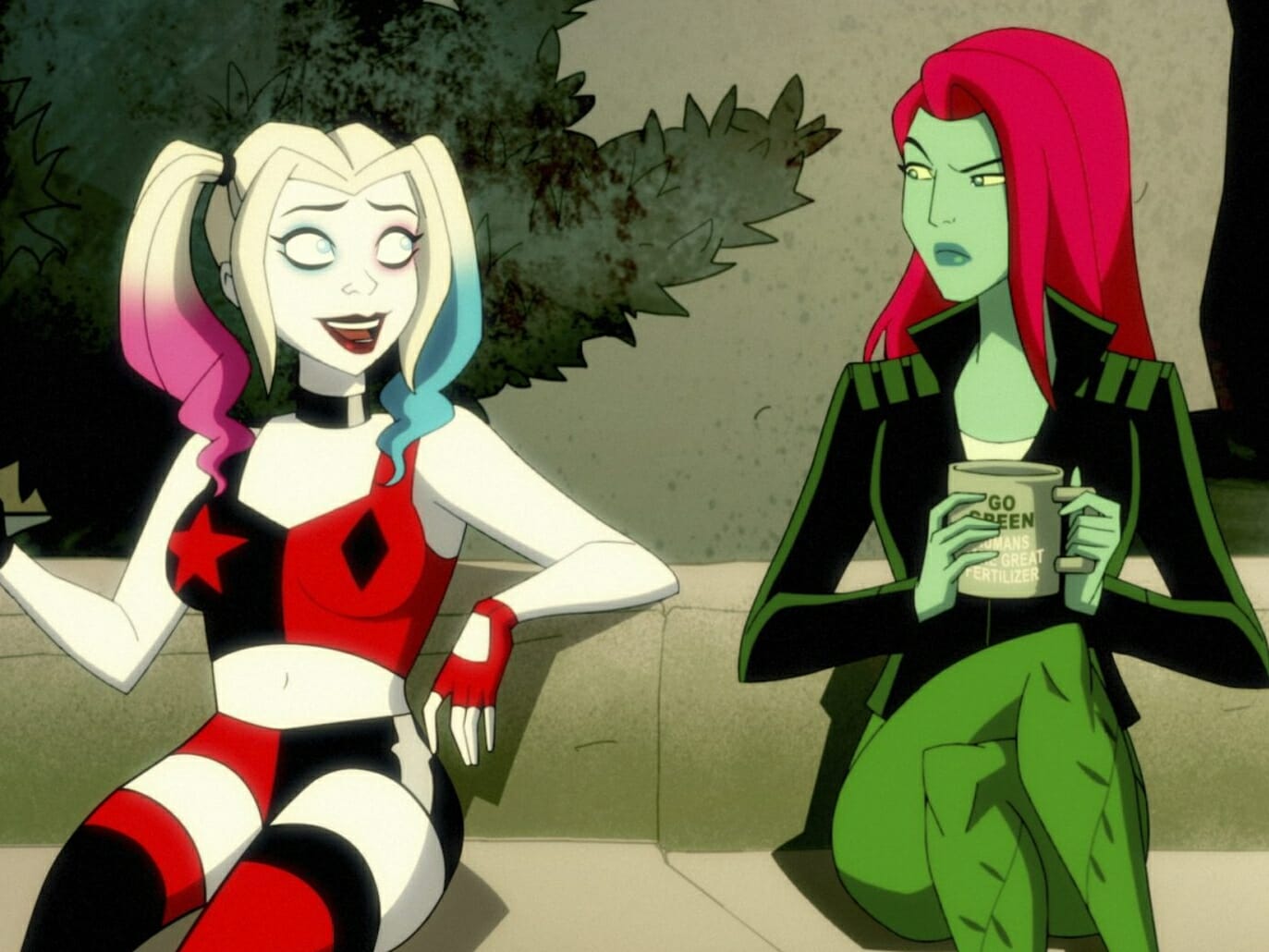 Arlequina e Ivy na série animada