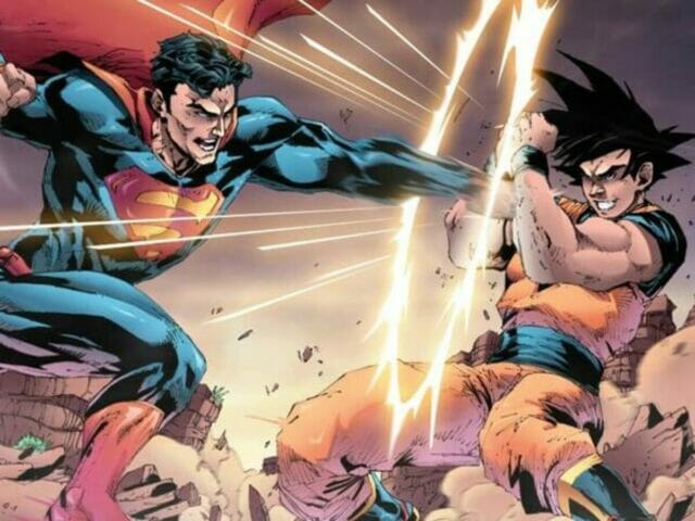 Superman e Goku em arte de fã