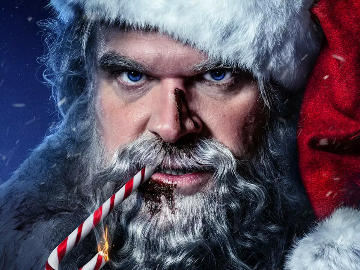 Noite Infeliz: Astro de Stranger Things é um Papai Noel bêbado em trailer